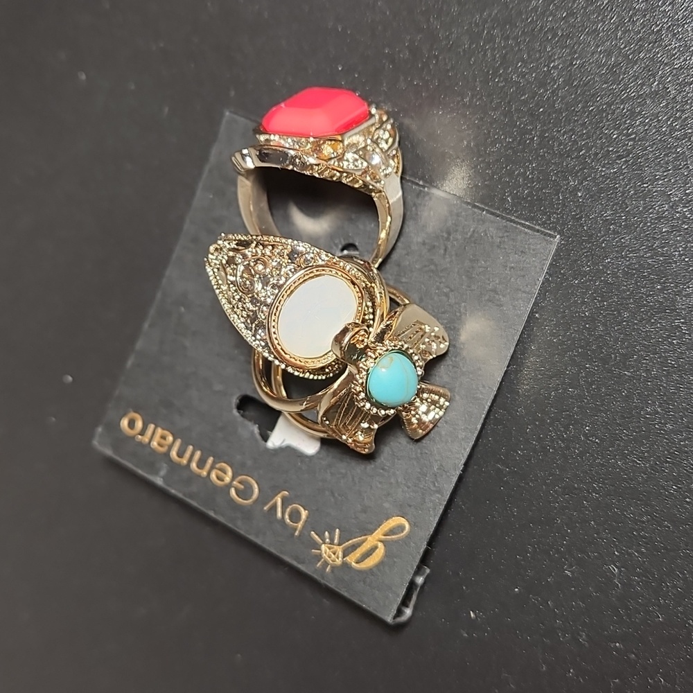 G by Gennero Set Of 3 Goldtone Rings Costume Jewelry